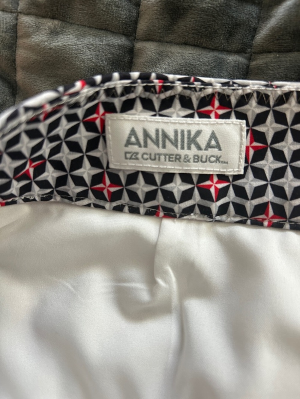 Cutter & Buck Black-and-White Geo Mini Skirt with Coral Trim - Picture 2 of 4